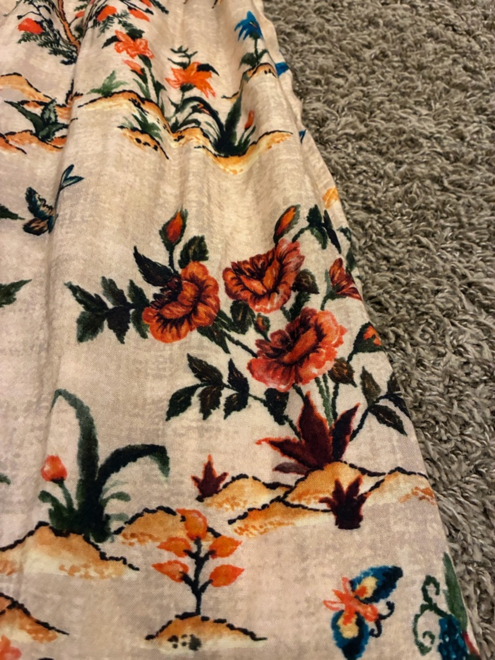 Vineet Bahl Anthropologie Swan Lake Midi Skirt Floral Nature Pockets Unique 425 - Picture 7 of 16